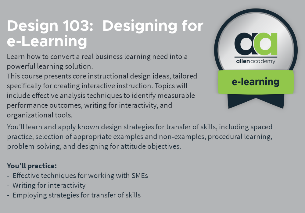 ACIP: e-Learning Instructional Design & Development Program - Allen Academy